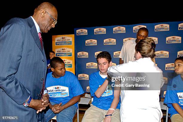Basketball Hall of Famer Bob Lanier and Orlando Magic Legend Nick Anderson launch the Vaccines for Teens national multimedia campaign in Central...