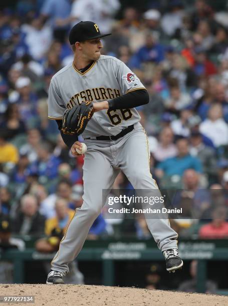 Dovydas Neverauskas of the Pittsburgh Pirates pitches against the Chicago Cubs at Wrigley Field on June 8, 2018 in Chicago, Illinois. The Cubs...