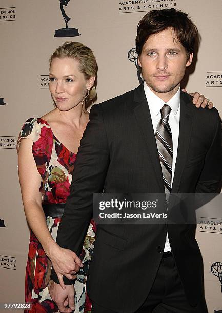 Actress Jennie Garth and actor Peter Facinelli attend an evening with "Nurse Jackie" at Leonard H. Goldenson Theatre on March 15, 2010 in North...