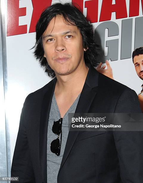 Actor Chaske Spencer attends the premiere of "The Bounty Hunter" at Ziegfeld Theatre on March 16, 2010 in New York, New York City.