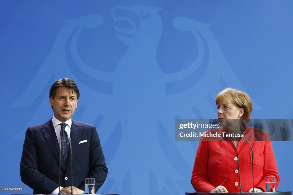 Italian Prime Minister Conte Meets Merkel In Berlin