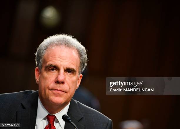 Justice Department Inspector General Michael Horowitz looks on as he testifies before the Senate Judiciary Committee on "Examining the Inspector...