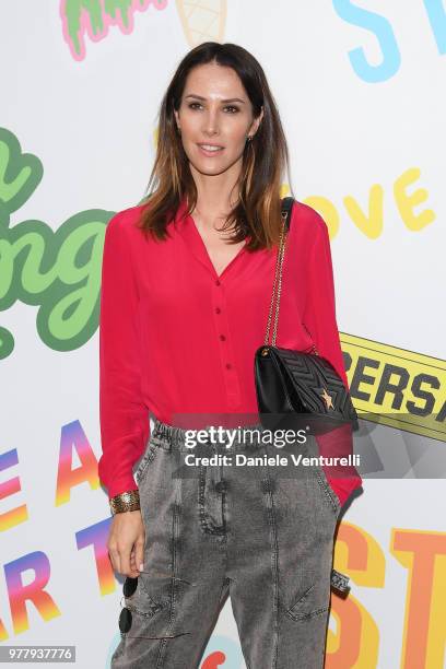 Ludovica Sauer attends the Stella McCartney photocall during Milan Men's Fashion Week Spring/Summer 2019 on June 18, 2018 in Milan, Italy.