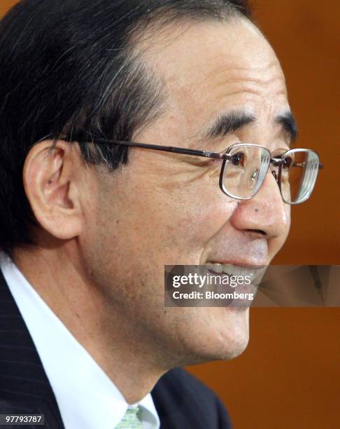 Masaaki Shirakawa, governor of the Bank of Japan, speaks during a news conference in Tokyo, Japan, on Wednesday, March 17, 2010. The Bank of Japan...