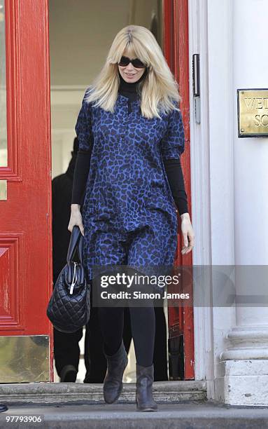 Claudia Schiffer is seen on March 16, 2010 in London, England.