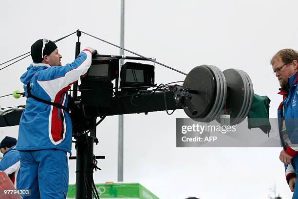 Crews working at Cypress Mountain on February 25 during the Vancouver 2010 Olympic Winter Games. AFP PHOTO / STEPHANIE LAMY