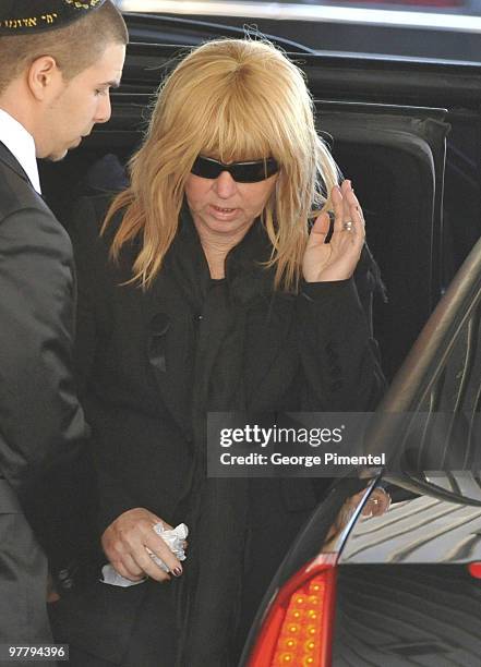Mother Judy Haim attends the private funeral service for her son Corey Haim at Steeles Memorial Chapel on March 16, 2010 in Thornhill, Canada.