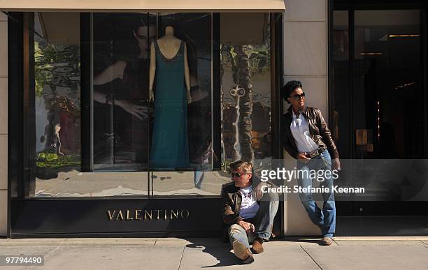 Actress Dennenesch Zoude and husband director Carlo Rola pose for the photographer during their honeymoon on October 23, 2009 in Los Angeles,...