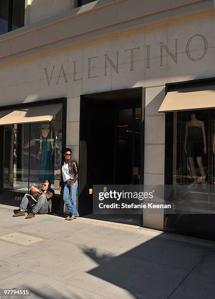 Actress Dennenesch Zoude and husband director Carlo Rola pose for the photographer during their honeymoon on October 23, 2009 in Los Angeles,...