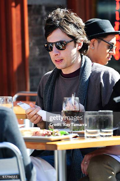 Actor Zach Braff eats at Da Silvano on March 16, 2010 in New York City.