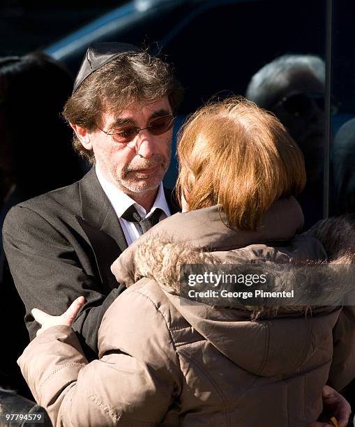 Mourners attend the private funeral service for Corey Haim at Steeles Memorial Chapel on March 16, 2010 in Thornhill, Canada.