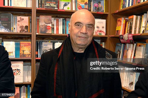 Architect Massimiliano Fuksas during the launch of the book "New Community Towns" at book shop Coop Ambasciatori on March 16, 2010 in Bologna, Italy.