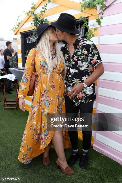 Klara Loretta and Staz Nair attend Veuve Clicquot's Brose on the Roof at Selfridges on June 18, 2018 in London, England.