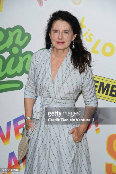 Luisa Beccaria attends the Stella McCartney photocall during Milan Men's Fashion Week Spring/Summer 2019 on June 18, 2018 in Milan, Italy.