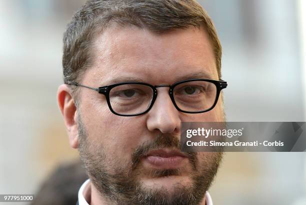 Gennaro Migliore during the Young Democrats' protest before Parliament against the Government and Minister Matteo Salvini's policy on the reception...