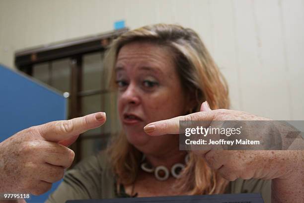 Australian Maurene Jane Macphail, child protection specialist of UNICEF Philippines, is seen in this photograph taken on March 17, 2010 in Cotabato...