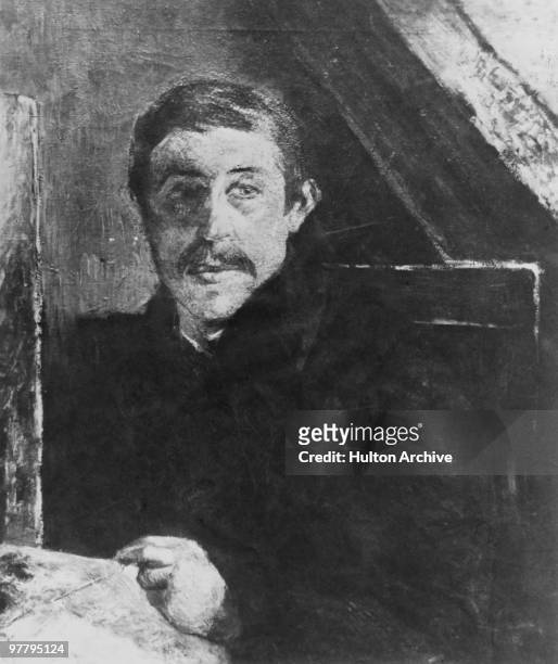 'Self Portrait Behind An Easel' by French Post-Impressionist painter Paul Gauguin , 1884.