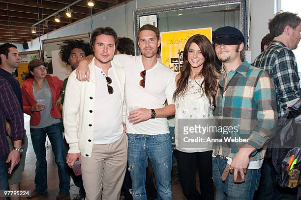 Actor Heath Freeman, director Anthony Burns, Ashley Greene and Shiloh Fernandez attends the Reversal Films Day party at WET Salon on March 15, 2010...