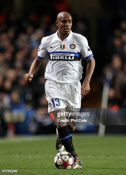 Maicon of Inter Milan in action during the UEFA Champions League Round of 16 second leg match between Chelsea and Inter Milan at Stamford Bridge on...