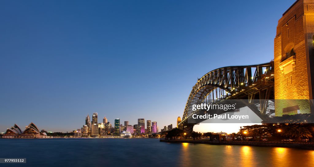 Sydney harbour at dusk