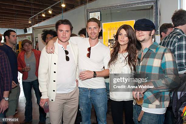 Actor Heath Freeman, director Anthony Burns, Ashley Greene and Shiloh Fernandez attends the Reversal Films Day party at WET Salon on March 15, 2010...