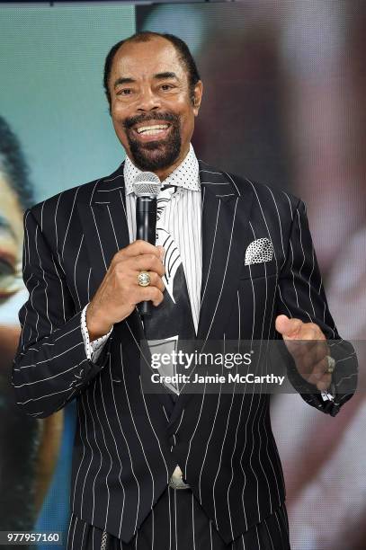 Walt "Clyde" Frazier signs the first ever life long contract with PUMA at the PUMA Hoops HQ kickoff on June 18, 2018 in Brooklyn.