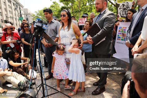 Sandra Chica, the wife of an immigrant deliveryman who was detained by Immigration and Customs Enforcement agents while delivering pizza to Fort...