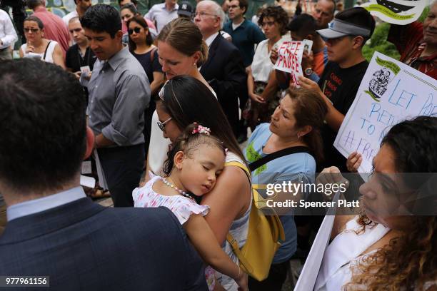 Sandra Chica, the wife of an immigrant deliveryman who was detained by Immigration and Customs Enforcement agents while delivering pizza to Fort...