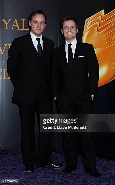 Anthony McPartlin, Declan Donnelly and other celebrities attend the RTS Awards at the Grosvenor Hotel, London,England