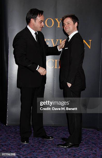 Anthony McPartlin, Declan Donnelly and other celebrities attend the RTS Awards at the Grosvenor Hotel, London,England