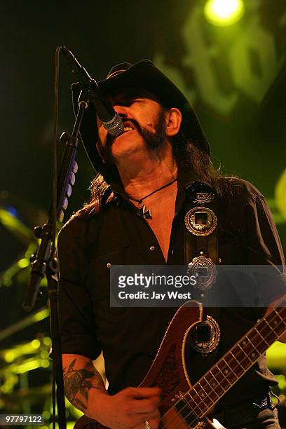 Lemmy Kilmister of Motorhead performs in concert at Stubb's Bar-B-Q on March 16, 2010 in Austin, Texas.