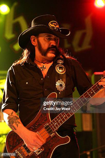Lemmy Kilmister of Motorhead performs in concert at Stubb's Bar-B-Q on March 16, 2010 in Austin, Texas.