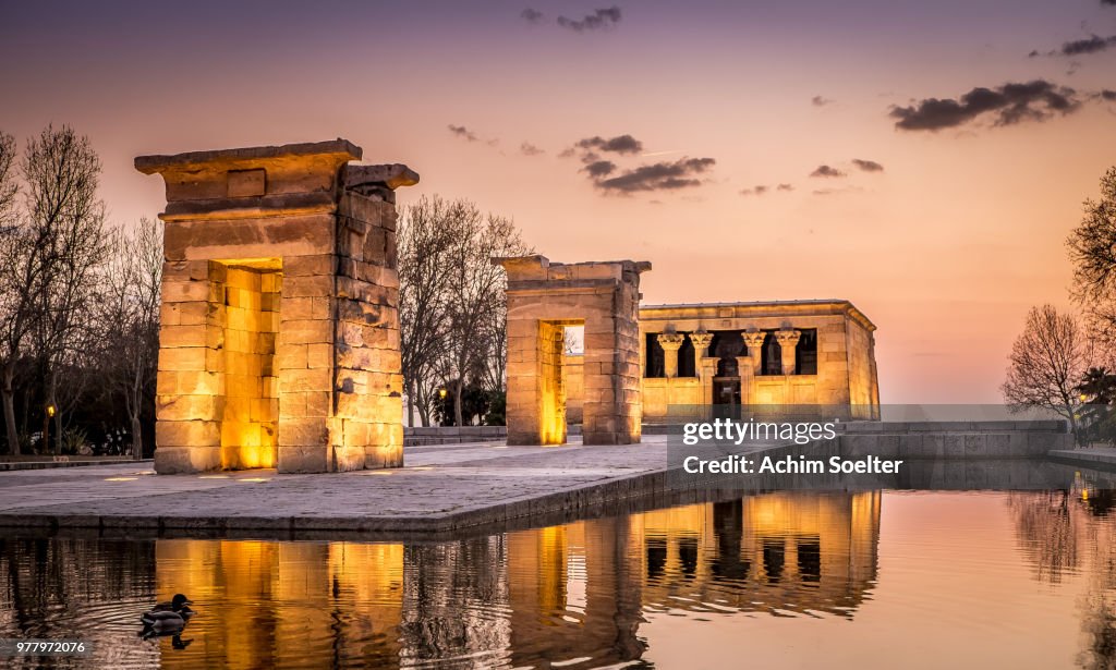 Temple Of Debod at sunset, Madrid, Spain