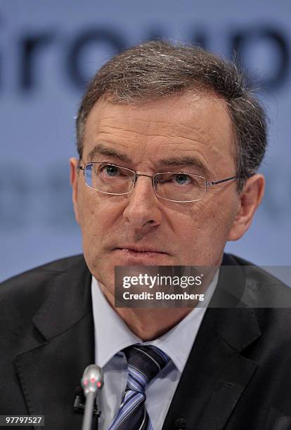 Norbert Reithofer, chief executive officer of Bayerischen Motoren Werke AG , pauses during the company's news conference in Munich, Germany, on...