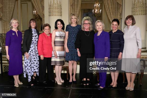 Linda A. Willett, Kay Unge, Donna Shalala, Joyce F. Brown, Paula Zahn, Deirdre Quinn, Hillary Clinton, Sheila Johnson and Ilene Wachs attend the 8th...