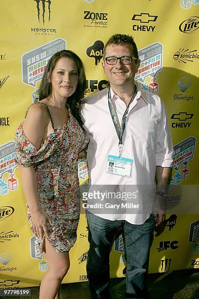 Director Bernard Rose and Edie Dakota arrive on the red carpet for a screening of Mr. Nice at the Paramount Theater during the South By Southwest...