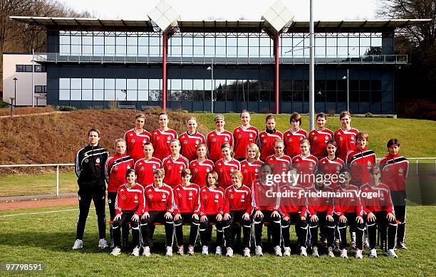 The Women Under 15 German National Soccer Team with Anne Fuehner, Merle Froms, Sashia Schroepfe, Larissa Goerdel, Laura Leluschko, Daria Streug,...