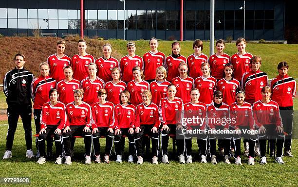 The Women Under 15 German National Soccer Team with Anne Fuehner, Merle Froms, Sashia Schroepfe, Larissa Goerdel, Laura Leluschko, Daria Streug,...