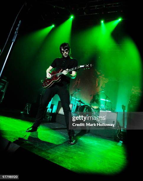 Liam Fray and Michael Campbell of the Courteeners perform on stage>> at O2 Academy on March 15, 2010 in Bournemouth, England.