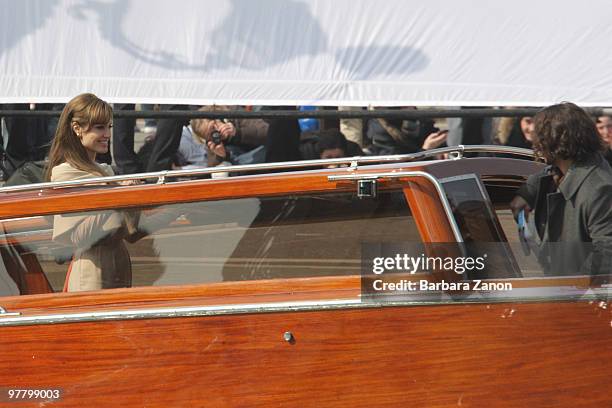 Actors Angelina Jolie and Johnny Depp are seen at the Piazzale della Stazione, filming on location for "The Tourist" on March 17, 2010 in Venice,...