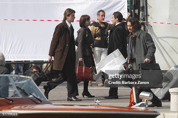 Actor Johnny Depp is seen at the Piazzale della Stazione, filming on location for "The Tourist" on March 17, 2010 in Venice, Italy.