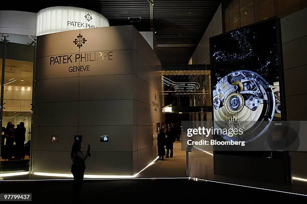 The Patek Philippe stand is seen at the Baselworld watch fair in Basel, Switzerland, on Wednesday, March 17, 2010. The Baselworld Watch Fair opens to...