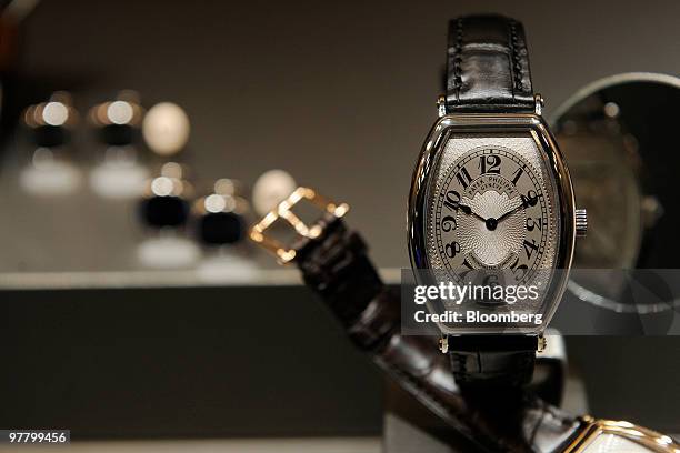 Patek Philippe watches are seen on display at the Baselworld watch fair in Basel, Switzerland, on Wednesday, March 17, 2010. The Baselworld Watch...