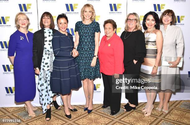 Linda A. Willett, Kay Unger, Sheila Johnson, Paula Zahn, Donna Shalala, Deirdre Quinn, Joyce F. Brown and Ilene Wachs attend the 8th Annual Elly...