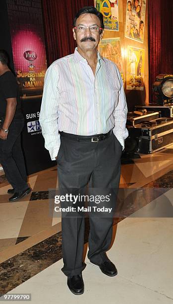 Suresh Oberoi at a press conference for the show Superstars Ka Jalwa in Mumbai on Tuesday, March 15, 2010.