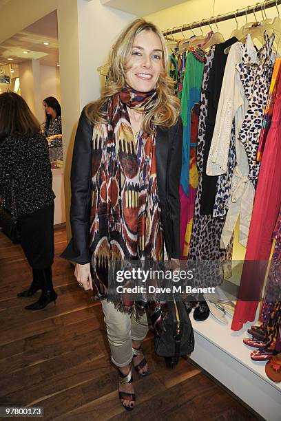 Kim Hersov attends the Yasmin, Laurie and Maddie Mills Mothers Day party to benefit the White Ribbon Alliance at the Diane von Furstenberg store on...