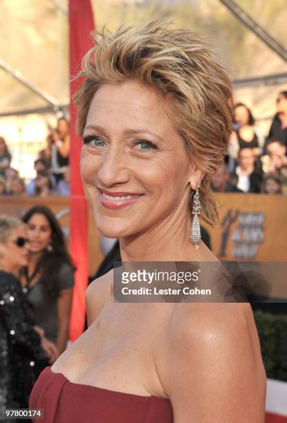 Actress Edie Falco arrives to the TNT/TBS broadcast of the 16th Annual Screen Actors Guild Awards held at the Shrine Auditorium on January 23, 2010...