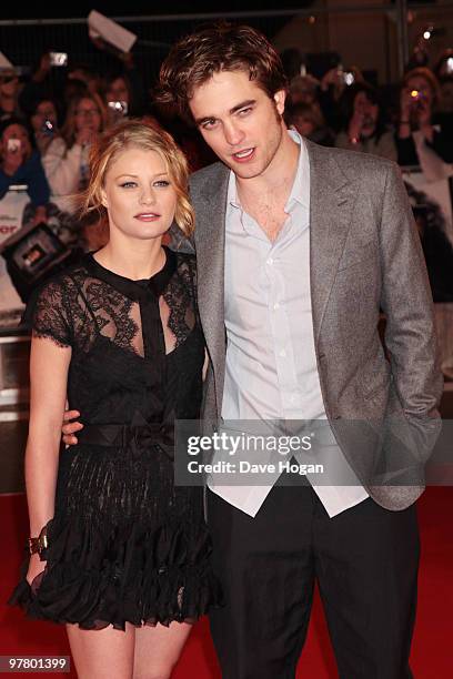 Emilie De Ravin and Robert Pattinson attend the UK premiere of Remember Me held at The Odeon Leicester Square on March 17, 2010 in London, England.