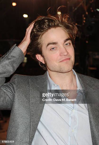 Robert Pattinson attends the 'Remember Me' UK film premiere at the Odeon Leicester Square on March 17, 2010 in London, England.