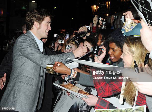 Robert Pattinson attends the 'Remember Me' UK film premiere at the Odeon Leicester Square on March 17, 2010 in London, England.